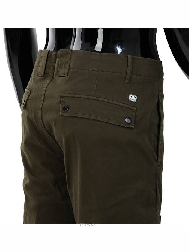 Men's Lens Satin Zipper Straight Pants Khaki - CP COMPANY - BALAAN.