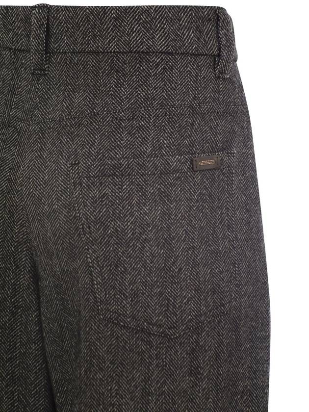 Loose Sartorial chevron carded techno wool trousers - BRUNELLO CUCINELLI - BALAAN 4