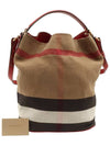 Red Leather Mega Check Susanna Medium 2WAY - BURBERRY - BALAAN 2