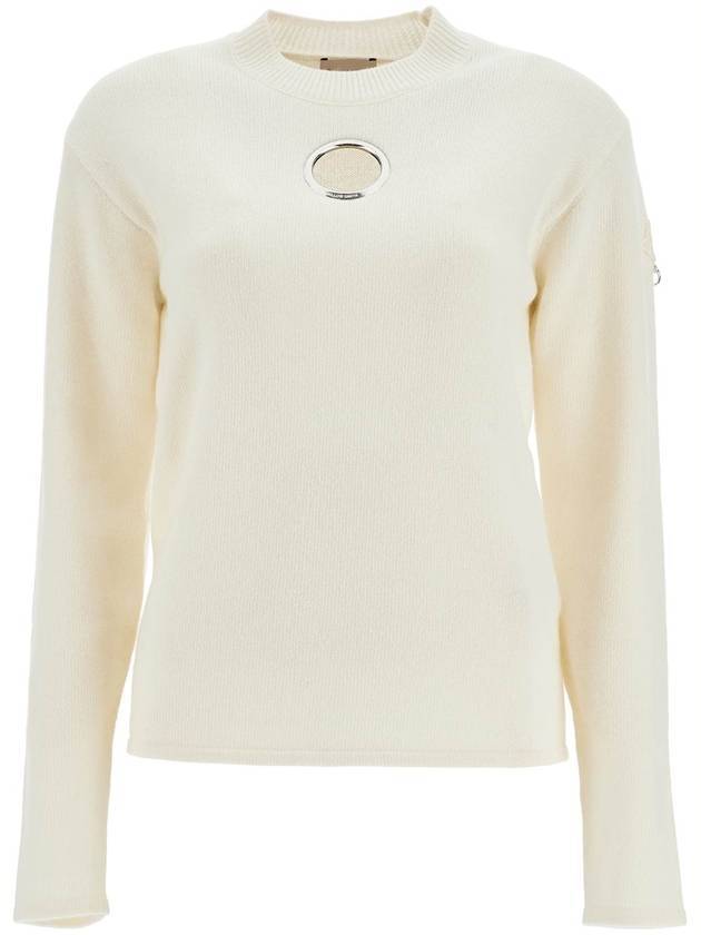 Willow Smith Eyelet Wool Cashmere Knit Top White Ivory - MONCLER - BALAAN 1