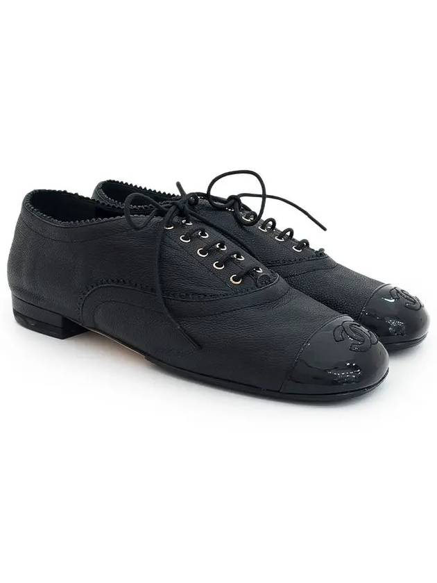 20C Cruise Collection Lace up Shoes 37 Black 4ET0610 - CHANEL - BALAAN 1