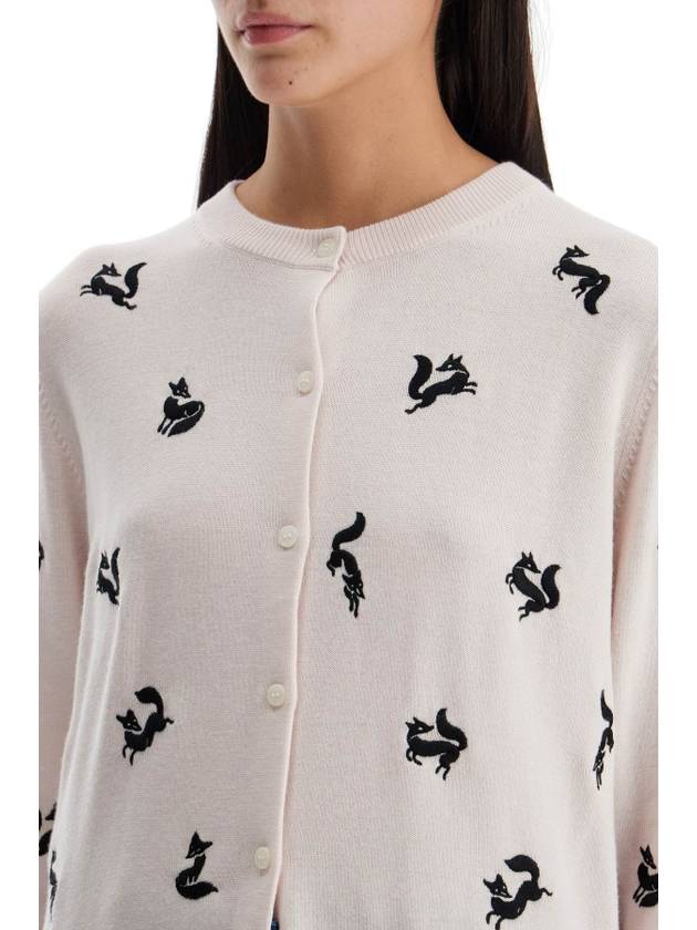 Fancy Fox Embroidery Cardigan Fresh Cotton - MAISON KITSUNE - BALAAN 5