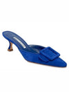 Maysail Suede Mule Blue - MANOLO BLAHNIK - BALAAN.