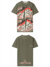 Men's Camo Big Logo Print Short Sleeve T-Shirt Green - STONE ISLAND - BALAAN 6