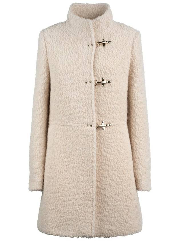 Fay Natural Virginia Coat In Wool Bouclé - FAY - BALAAN 1