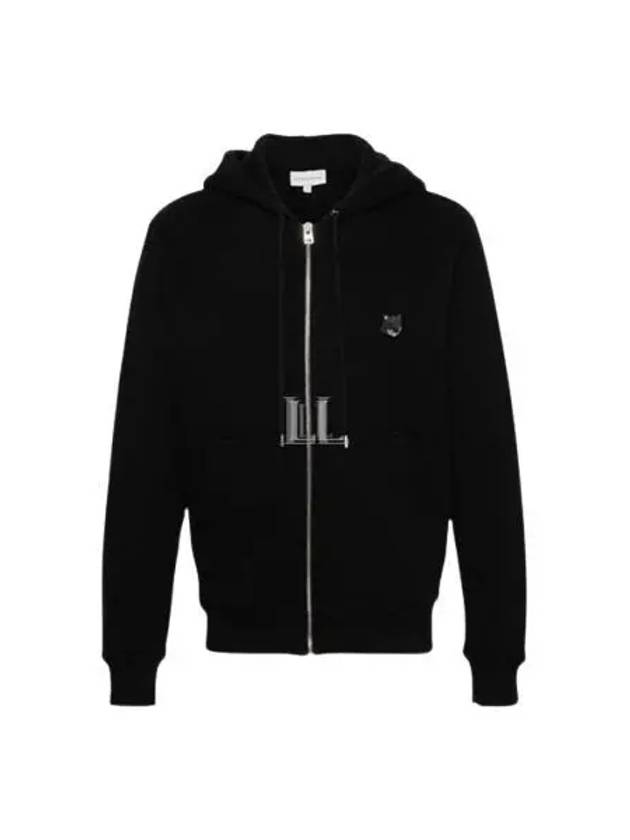 Bold Fox Head Patch Cotton Zip-Up Hoodie Black - MAISON KITSUNE - BALAAN 2