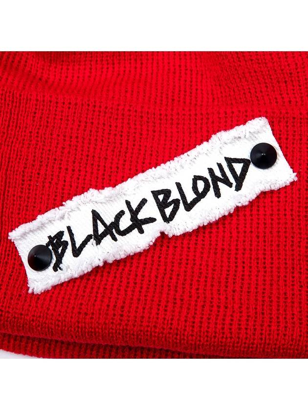 BBD Side Patch Long Beanie Red - BLACKBLOND - BALAAN 3