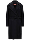 24SS TOTEM Belted Wool Coat Black 2416011011 007 - MAX MARA - BALAAN 1