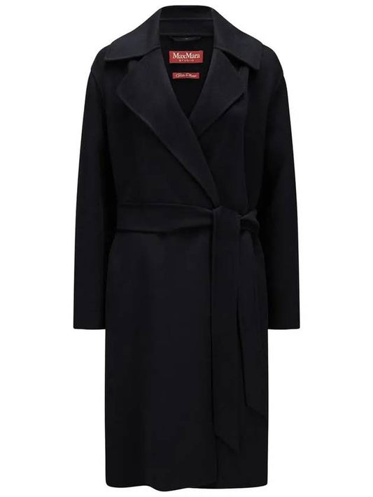 24SS TOTEM Belted Wool Coat Black 2416011011 007 - MAX MARA - BALAAN 1