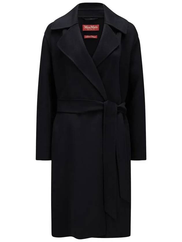 24SS TOTEM Belted Wool Coat Black 2416011011 007 - MAX MARA - BALAAN 2