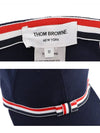 Bow Grosgrain Wool Flannel Ball Cap Navy - THOM BROWNE - BALAAN.