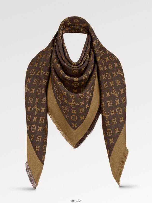 Monogram Denim Scarf Brown - LOUIS VUITTON - BALAAN 2