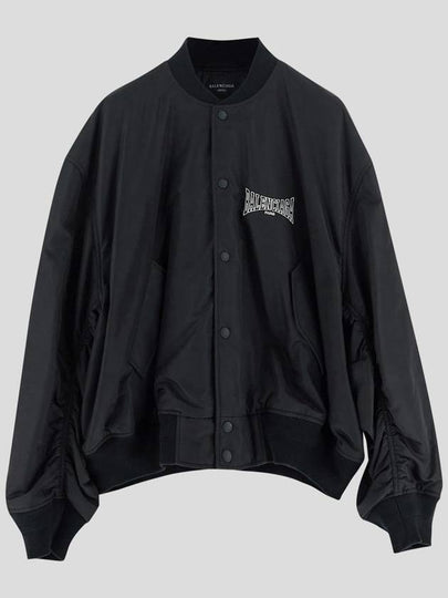 Boxing Varsity Bomber Jacket Black - BALENCIAGA - BALAAN 2