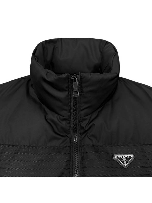 Medium-Length Re-Nylon Reversible Down Padded Jacket Black - PRADA - BALAAN 4