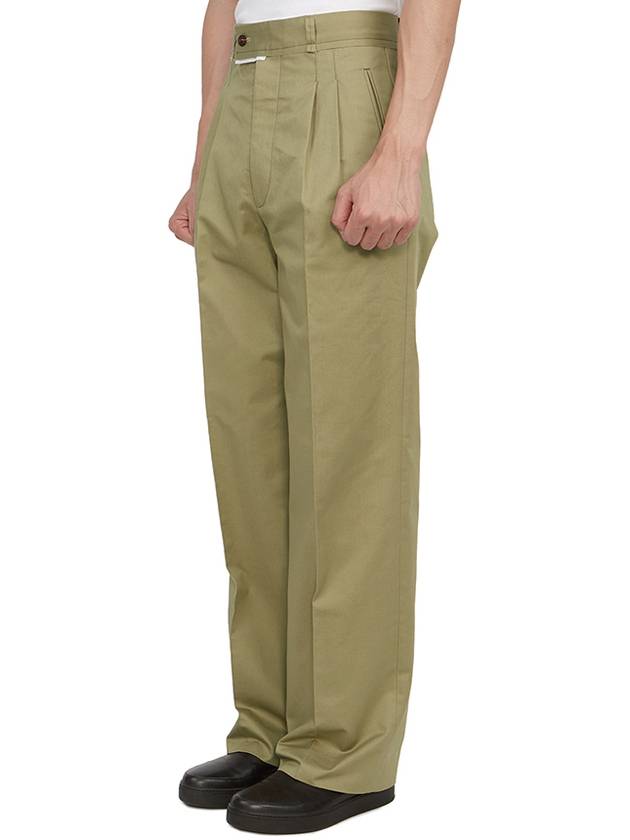 Men's Gabardine Cotton Straight Pants Beige - MAISON MARGIELA - BALAAN 3