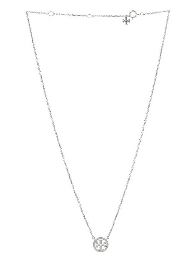 Miller Pave Logo Delicate Necklace Silver - TORY BURCH - BALAAN 3