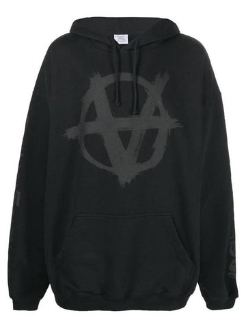 Double Anarchy Logo Hoodie Black - VETEMENTS - BALAAN 1