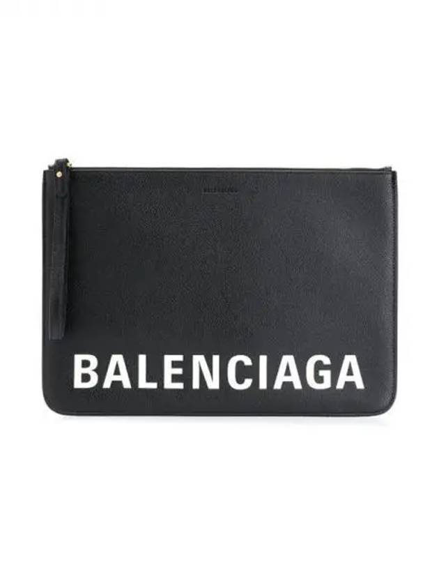 Logo Strap Clutch Bag Black - BALENCIAGA - BALAAN 2