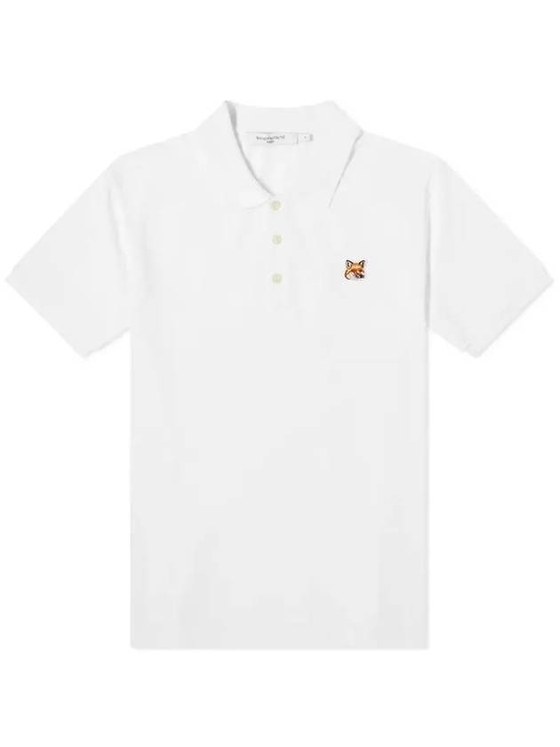 Fox Head Patch Classic Polo Shirt White - MAISON KITSUNE - BALAAN 2