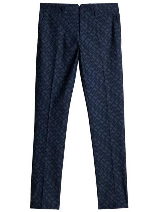 Men's Ellott Print Pants Bias Bridge Navy - J.LINDEBERG - BALAAN 1