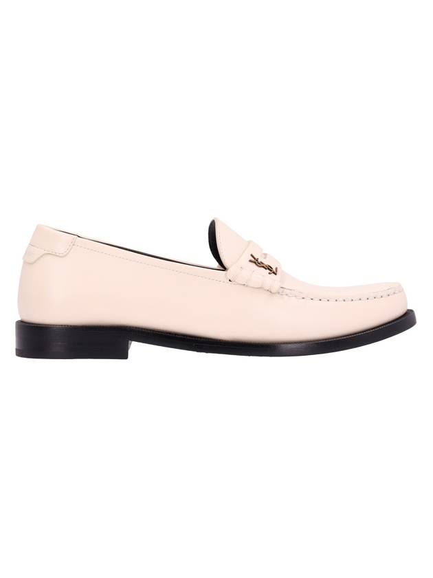 Le Loafer Penny Slippers In Smooth Leather Pearl - SAINT LAURENT - BALAAN 2