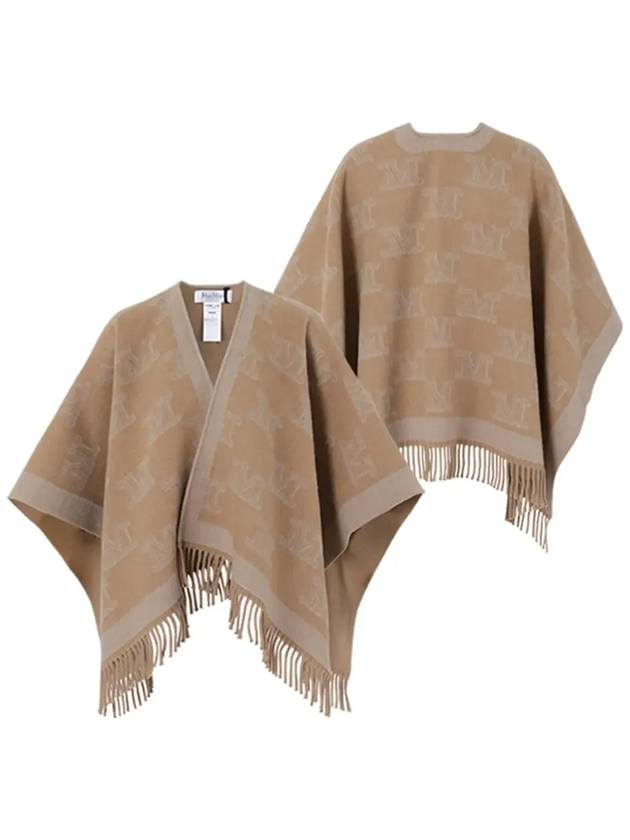 Frine Jacquard Wool Cape Camel - MAX MARA - BALAAN 6