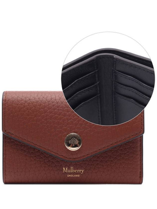 Folded Heavy Grain Multi Card Wallet Chestnut - MULBERRY - BALAAN 2