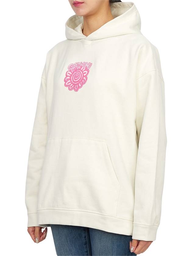 Isoli Flower Oversized Hoodie Egret - GANNI - BALAAN 3