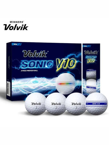 Golf Ball Sonic V10 Soft Track 3 Piece Blue 1 Dozen 12 Balls - VOLVIK - BALAAN 1