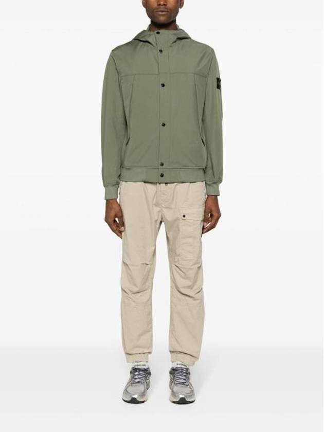 Light Soft Shell R E Dye Technology In Recycled Polyester Hooded Jacket Green - STONE ISLAND - BALAAN 5