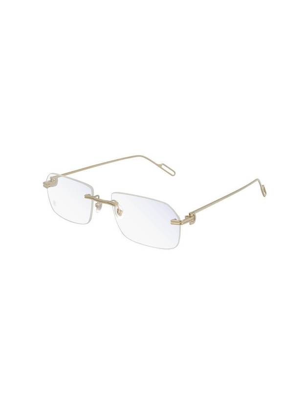 Square Metal Eyeglasses Gold - CARTIER - BALAAN 1