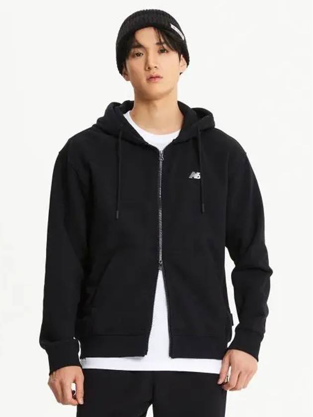 NBMDE41113 UNI ESS Classic Brushed Hooded Zip up BLACK - NEW BALANCE - BALAAN 1