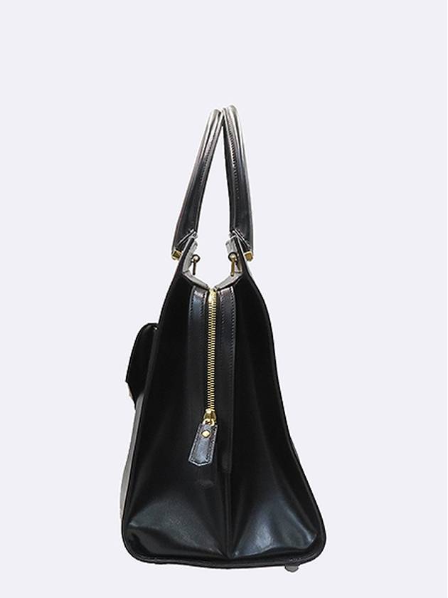 557654 Black color leather gold plated YSL Uptown monogram large tote bag detachable clutch shoulder strap 2WAY - SAINT LAURENT - BALAAN 3