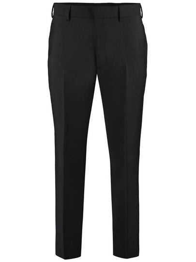 Men's Mohair Wool Straight Pants Black - PRADA - BALAAN 2