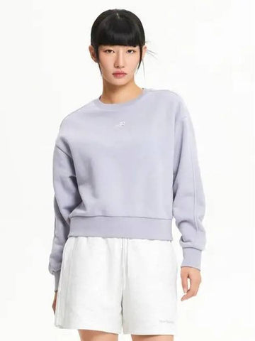 NBNCE4W902 WOMEN Essential Brushed Round Sweatshirt LPURPLE - NEW BALANCE - BALAAN 1