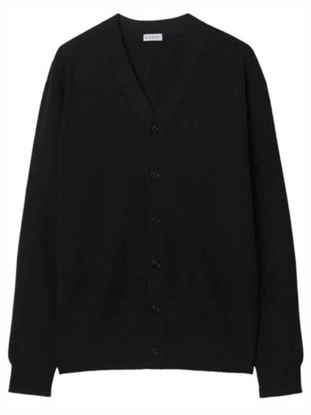 V Neck Wool Cardigan Black - BURBERRY - BALAAN 2