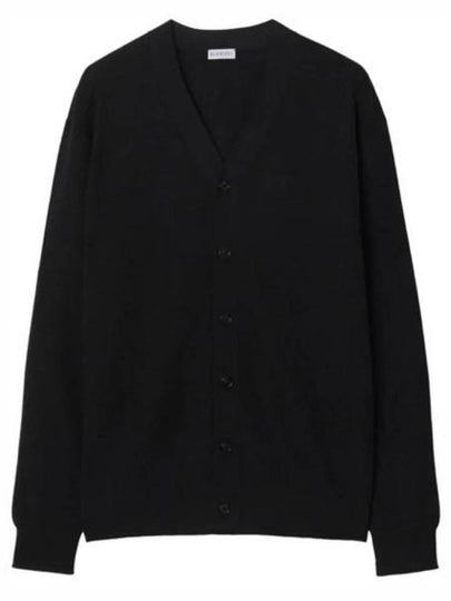 V Neck Wool Cardigan Black - BURBERRY - BALAAN 2