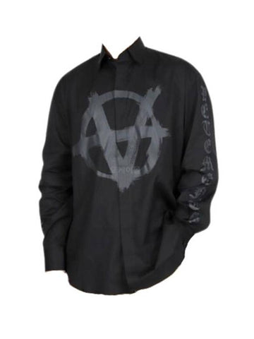 Anarchy Logo Long Sleeve Shirt Black - VETEMENTS - BALAAN 1