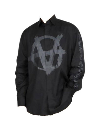 Anarchy Logo Long Sleeve Shirt Black - VETEMENTS - BALAAN 2