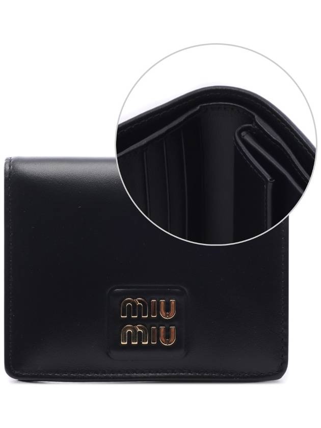 Small Leather Half Wallet Black - MIU MIU - BALAAN 3