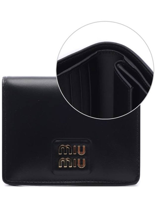 Small Leather Half Wallet Black - MIU MIU - BALAAN 2