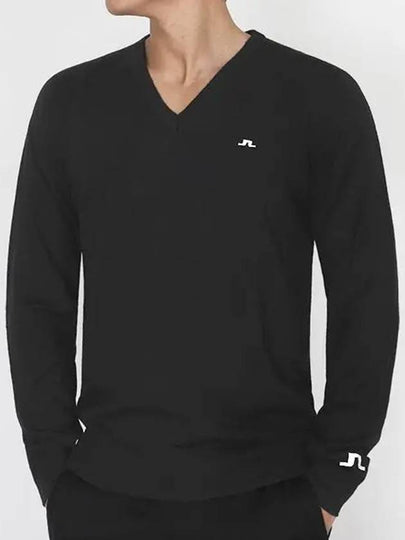 Lymann V-Neck Wool Knit Top Black - J.LINDEBERG - BALAAN 2