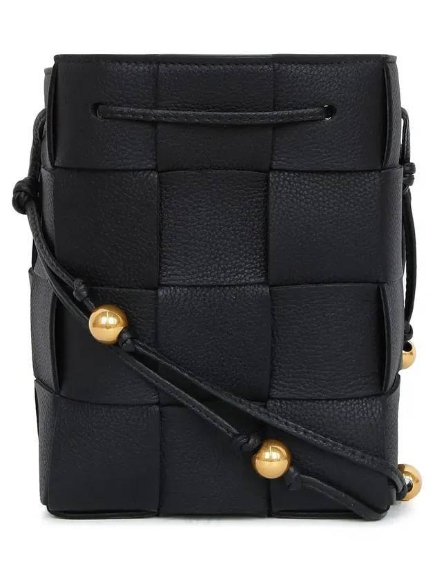 Cassette Intrecciato Leather Bucket Bag Black - BOTTEGA VENETA - BALAAN 1