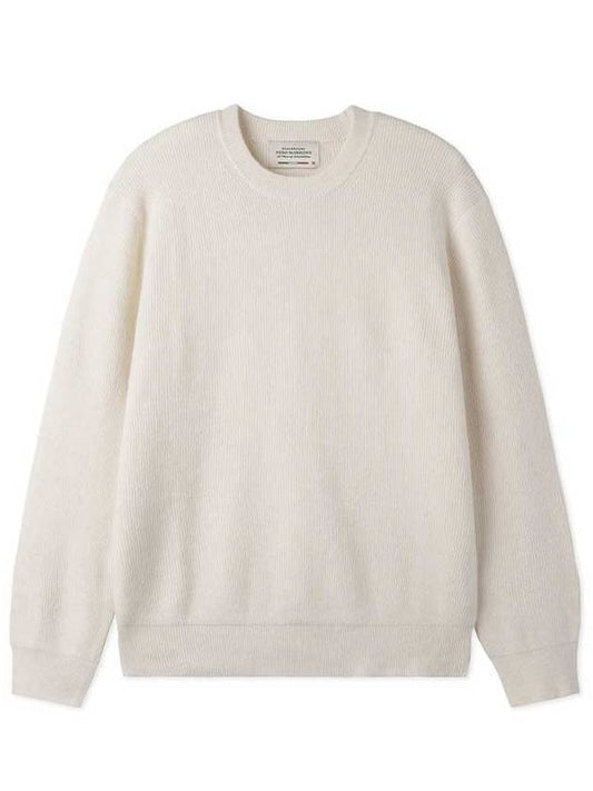 Wool blend sweater IVORY - BLACKBROWN - BALAAN 1