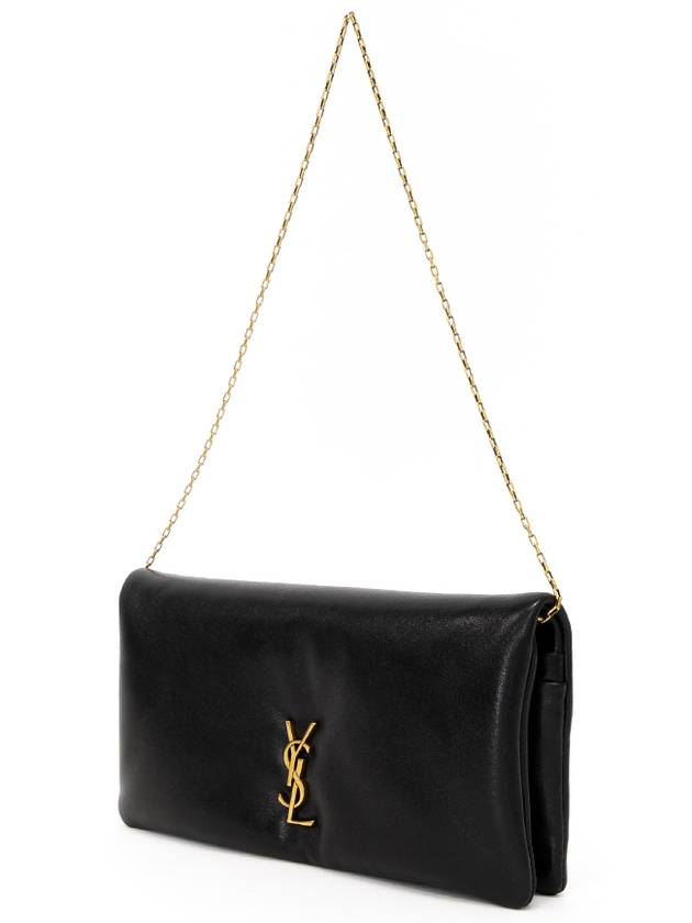 Calypso Lambskin Mini Shoulder Bag Black - SAINT LAURENT - BALAAN 3