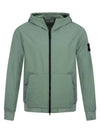 Men's Wappen Patch Softshell Zip Up Hoodie Green - STONE ISLAND - BALAAN 2