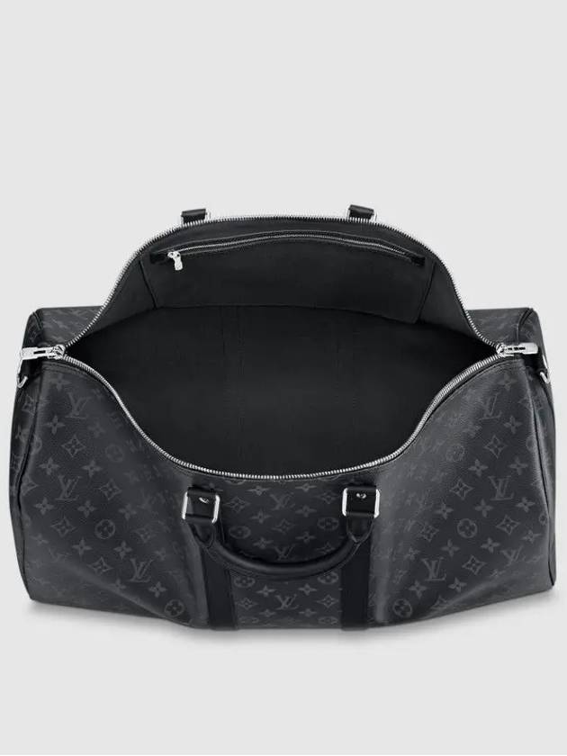 Keepall 55 Bandouliere Monogram Eclipse Duffel Bag Black - LOUIS VUITTON - BALAAN 4