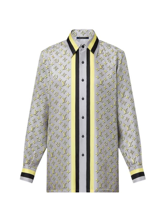 3D Monogram Stripe Accent Pajama Shirt Grey - LOUIS VUITTON - BALAAN 1