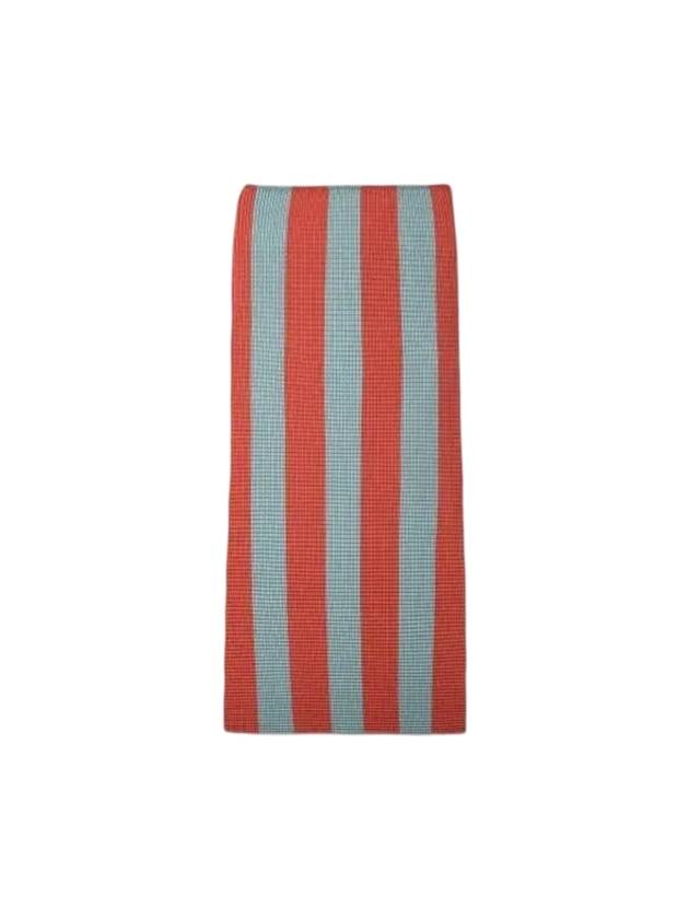 High Waist Stripe H-Line Skirt Red Pale Blue - SUNNEI - BALAAN 1