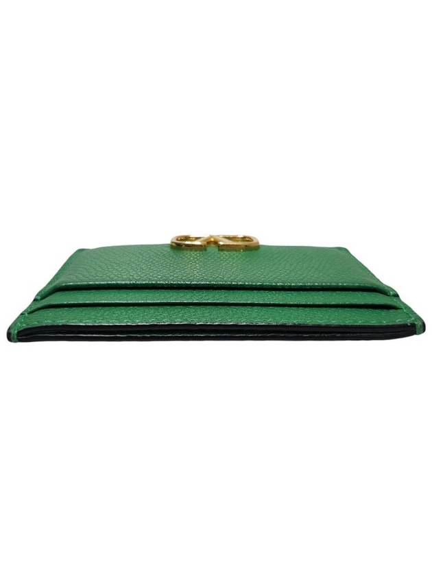 2W0P0V32SNP green color V logo card wallet - VALENTINO - BALAAN 4